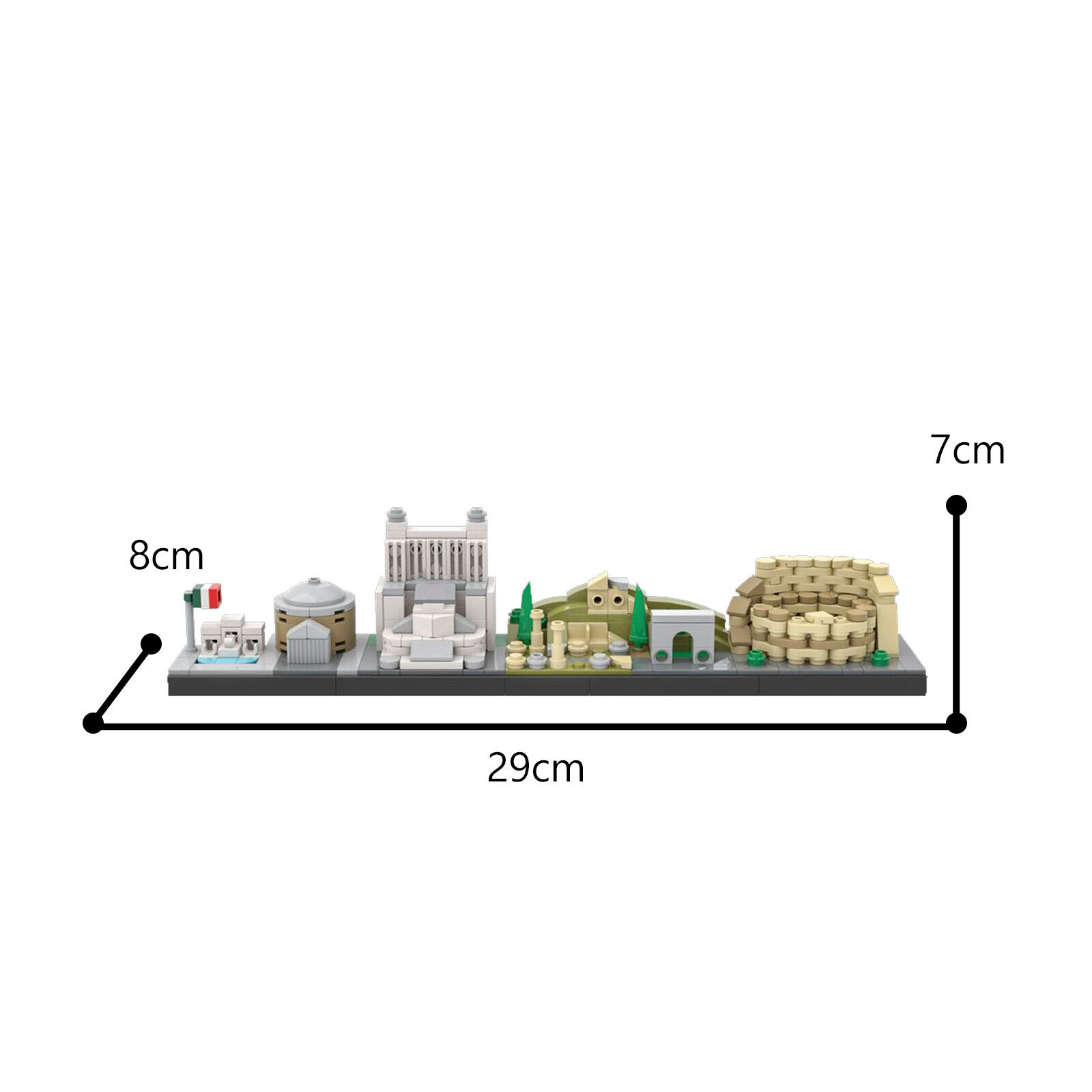 ZITIANYOUBUILD Custom MOC: C7551 Rome Skyline Architecture Model 373 Parts-ZITIANYOUBUILD