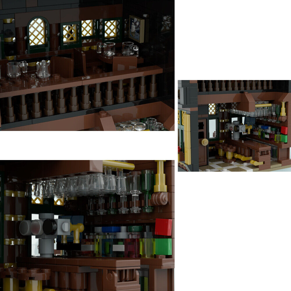 MOC-150377 A Classically Styled Town Pub with Wood and Gold Theme 945 Parts-ZITIANYOUBUILD