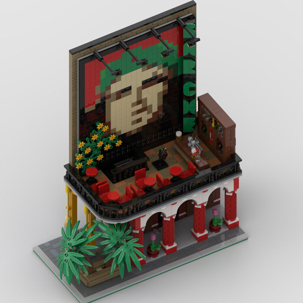 MOC-94536 Modular Building Rooftop Bar with Mural Building Toys 1688 Parts-ZITIANYOUBUILD