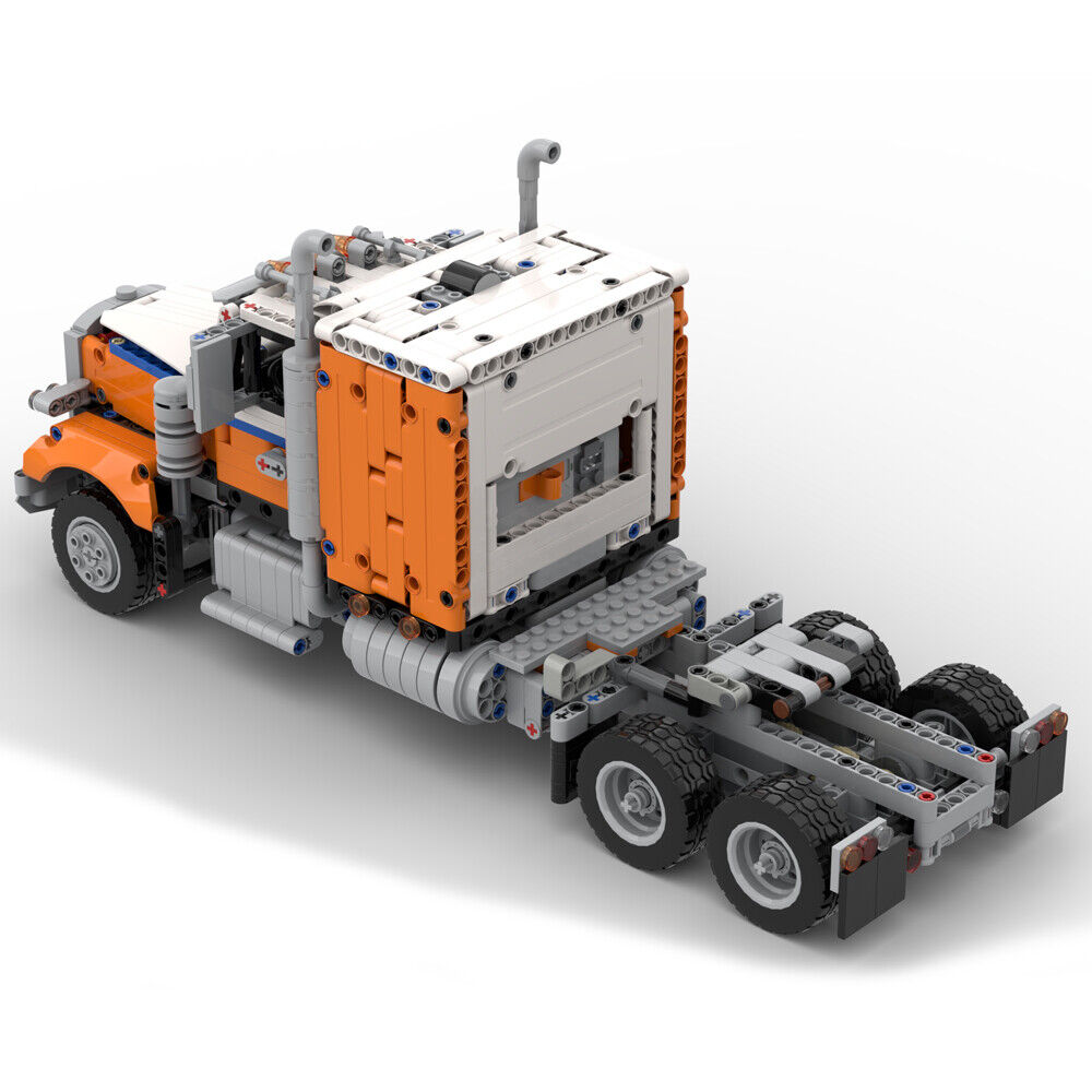 MOC-104591 Motorized Semi Truck with Motor Kit 1367 Parts from 42128 Alternative-ZITIANYOUBUILD