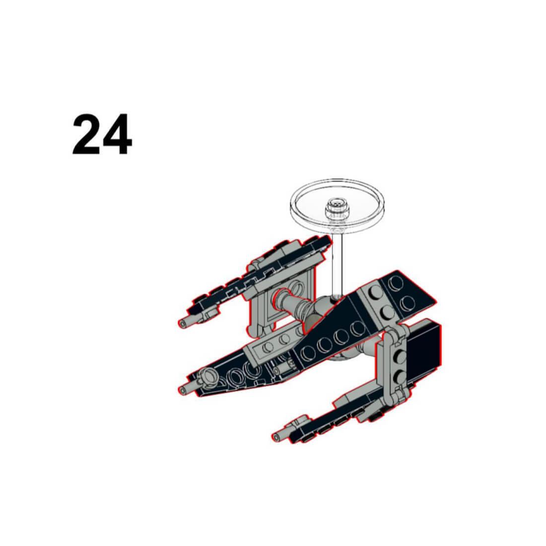Custom MOC-106415 TIE Interceptor Sci-Fi Spacecraft Model 52 Parts for Christmas-ZITIANYOUBUILD