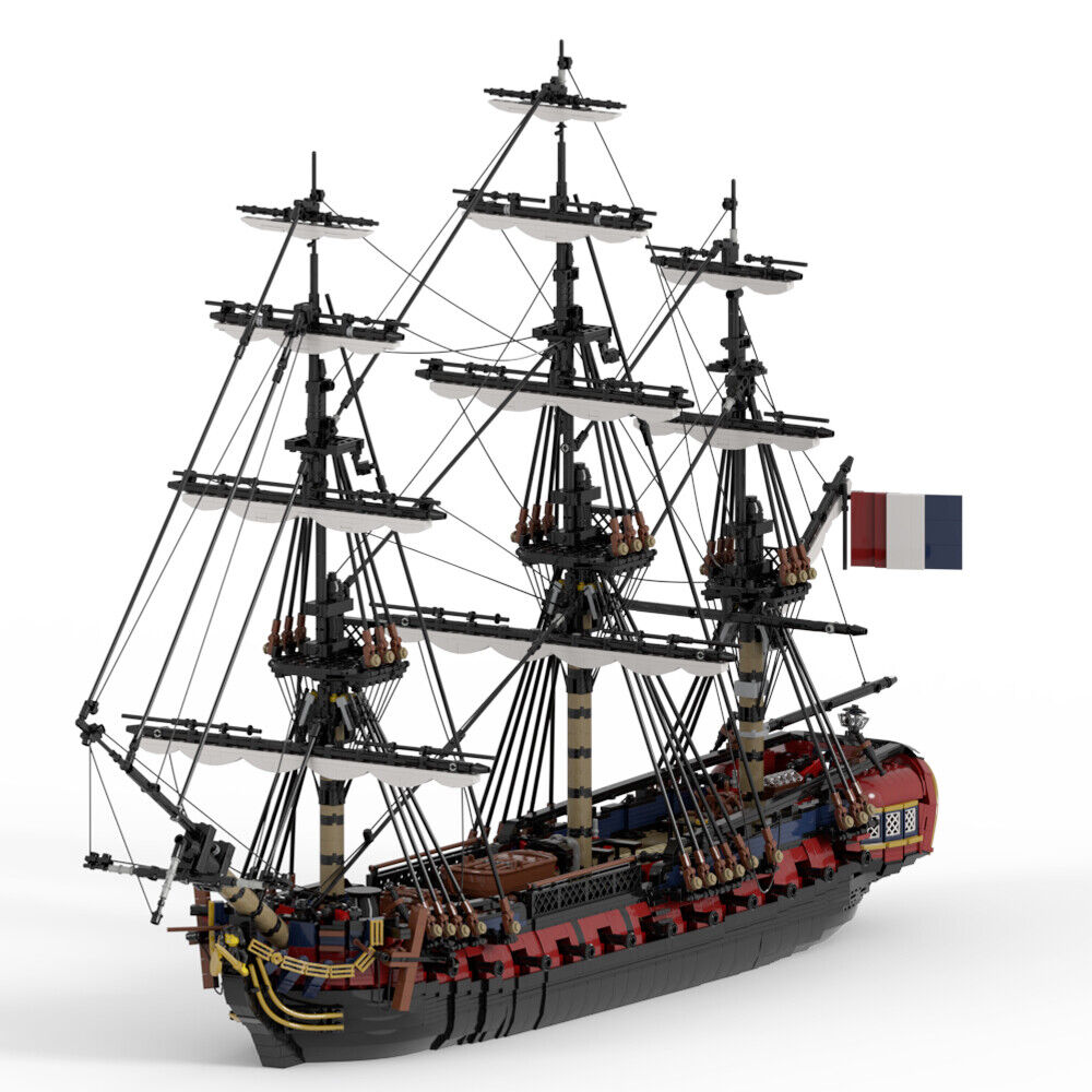 MOC-144875 28-Gun Frigate Full Rigged Ship with 3 Masts and Interior 6149 Parts-ZITIANYOUBUILD