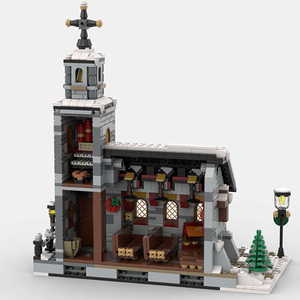 Custom MOC: C5640 Micro Winter Church Model 1074 Parts Gift for Christmas-ZITIANYOUBUILD