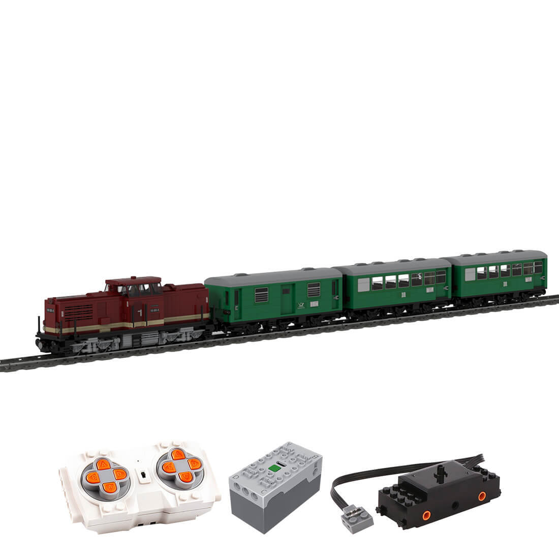 Custom MOC-81730 BR110 (MOC-56807) + “Reko” wagons (MOC-81650 + MOC-81651) in one set (2733 Parts) Toys Gift for Christmas