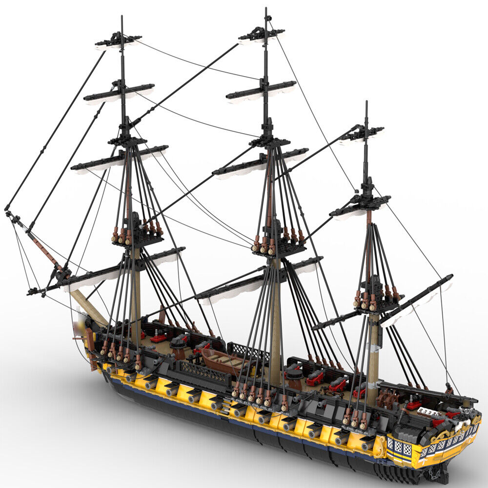 MOC-123262 44-gun Frigate Full Rigged Ship with 3 Masts and Interior 6029 Parts-ZITIANYOUBUILD