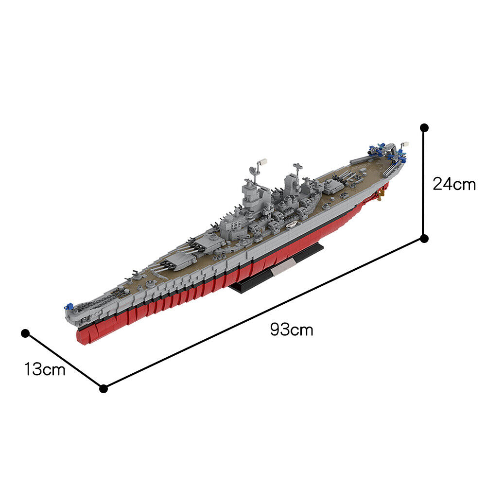 Custom MOC: C5623 Battleship Ship Model with Display Stand 3323 Parts-ZITIANYOUBUILD