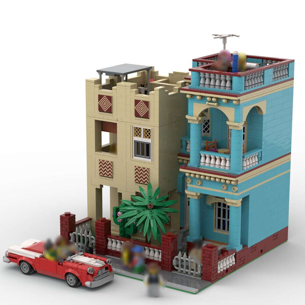 MOC-60270+MOC-60362 Modular House with Interior & Red Convertible Car 3116 Parts-ZITIANYOUBUILD