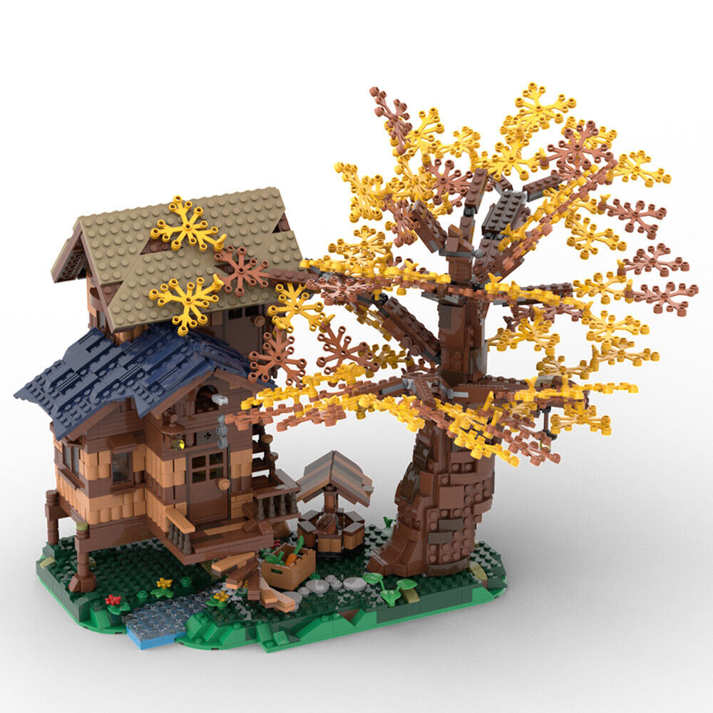C5257 Modular Building: Arcadian Hut with Interior and Tree 2216 Parts-ZITIANYOUBUILD