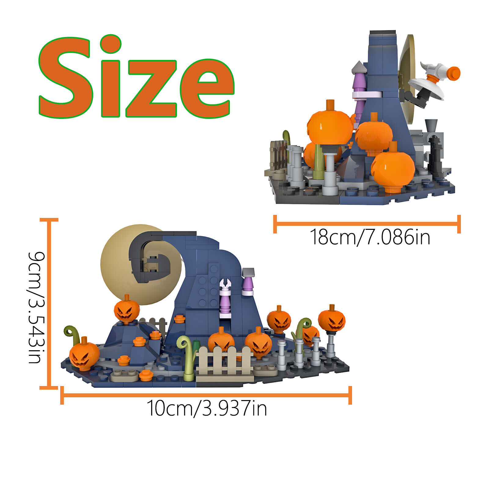 C7337Y01 Pumpkin Haunted House for Christmas 167 Parts Building Toys Kit-ZITIANYOUBUILD