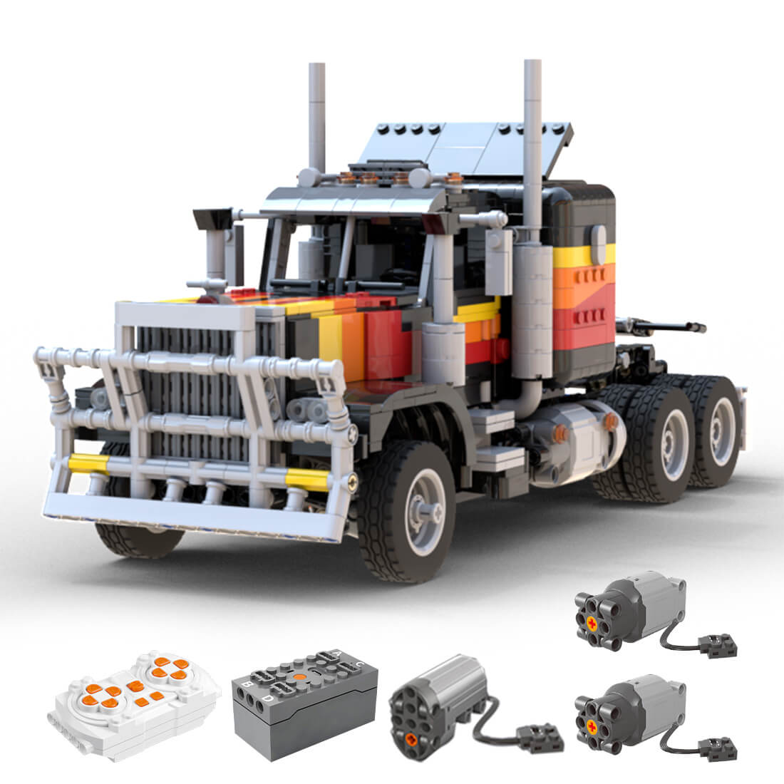 Custom MOC-138757 Tech Semi-trailer Truck Model 1608 Parts Gift for Christmas-ZITIANYOUBUILD