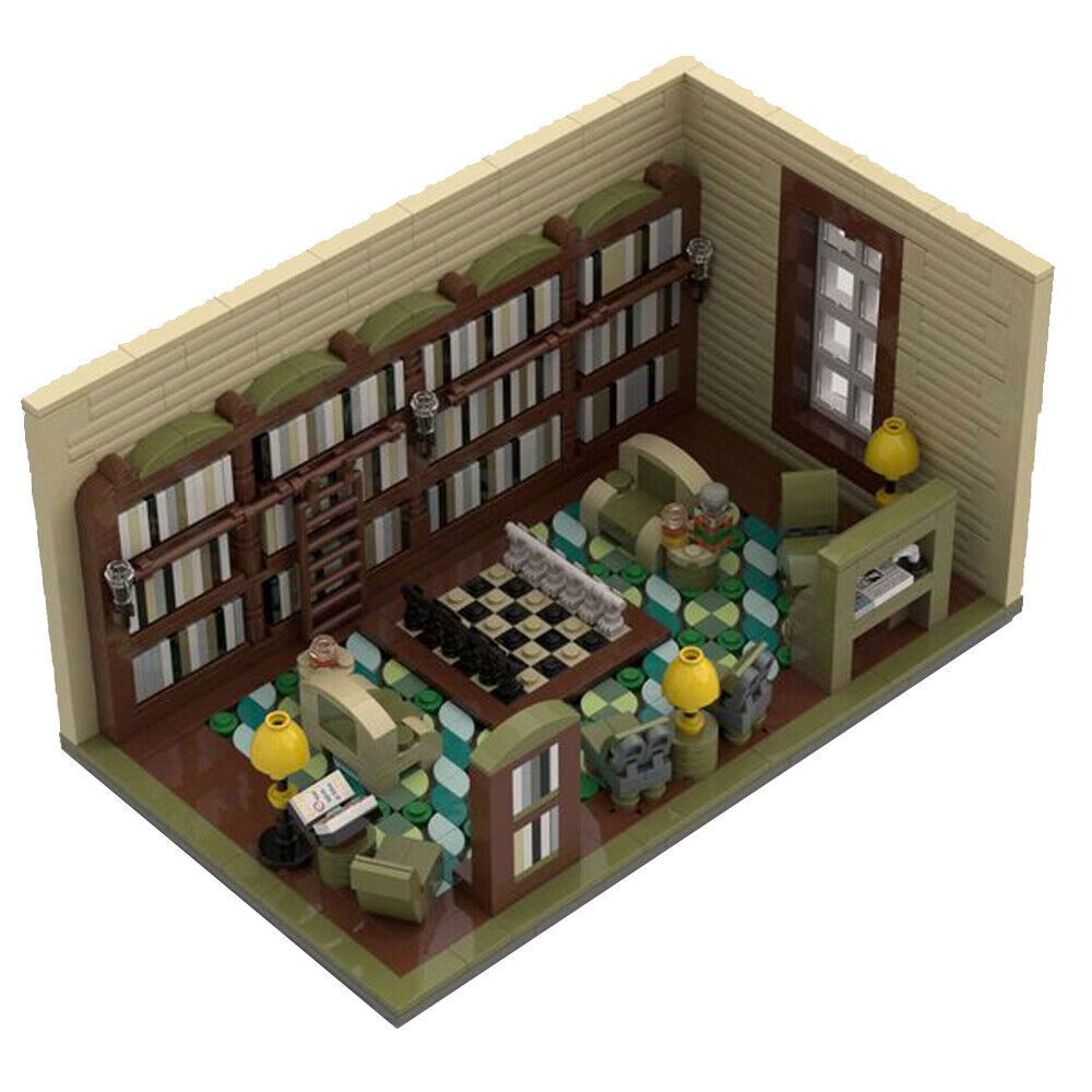 MOC-129589 Vintage Library in Victorian Style Building Toys Set 1145 Parts-ZITIANYOUBUILD