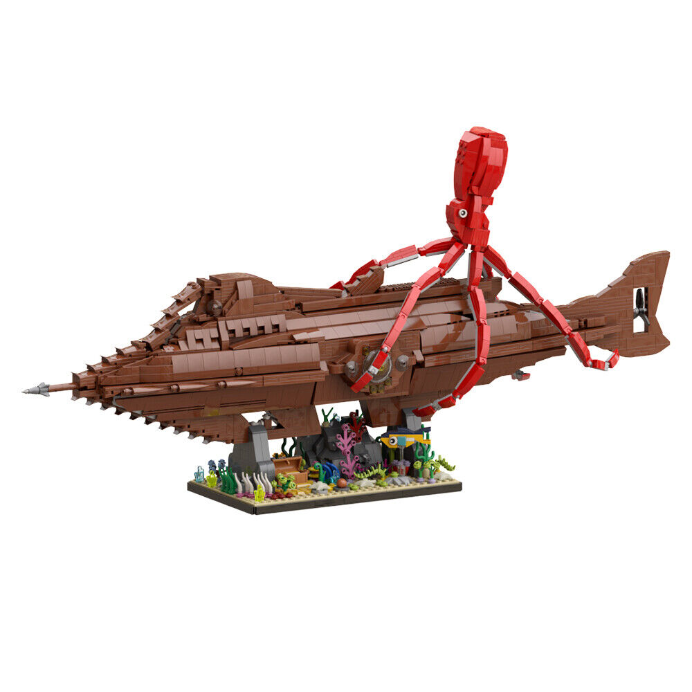 Custom MOC: C9030 N_a-u-t-i-l-u-s Submarine with Red Octopus 2282 Parts-ZITIANYOUBUILD