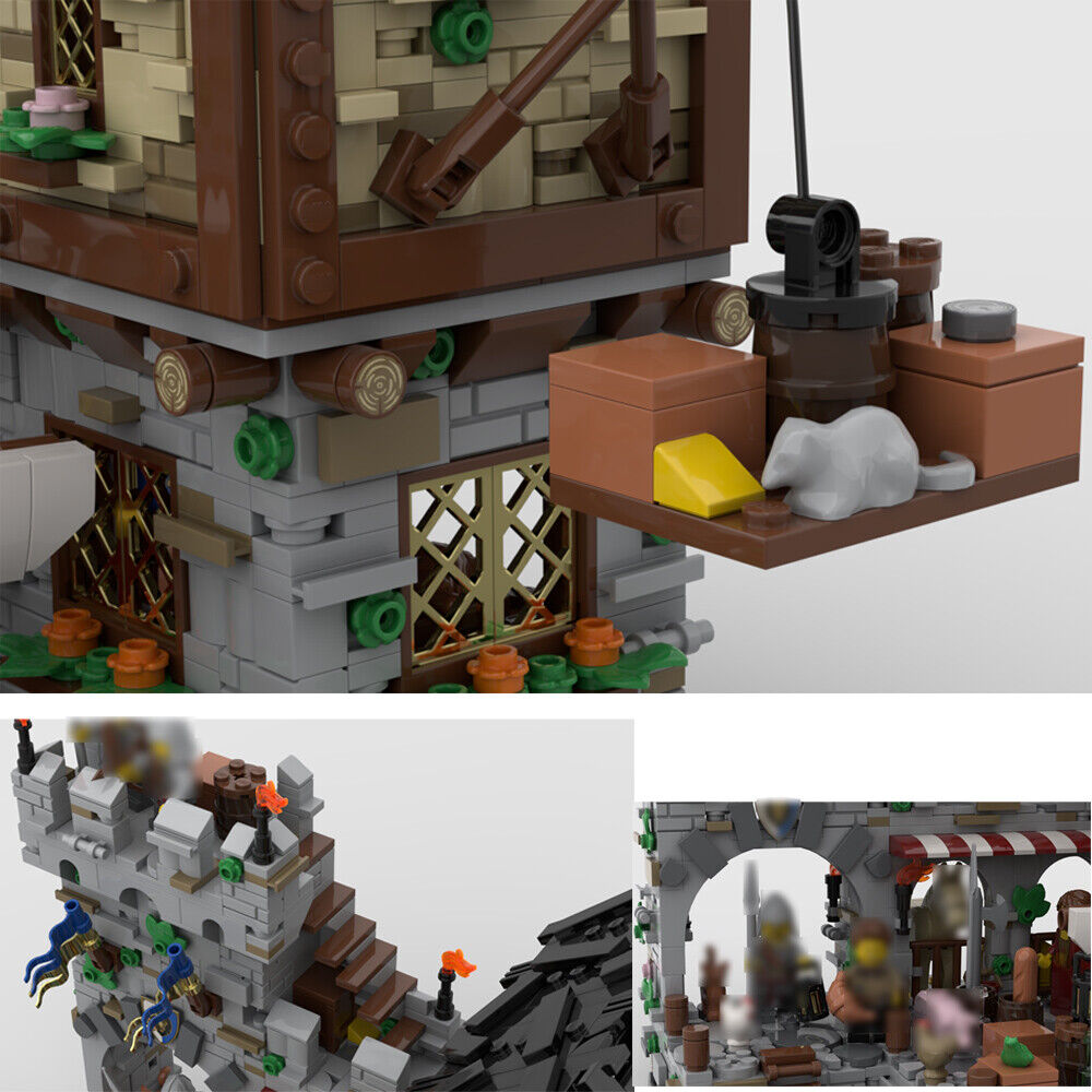 MOC-124794 Medieval Harbor with Castle Wall, Watchtower & Tavern 2053 Parts-ZITIANYOUBUILD