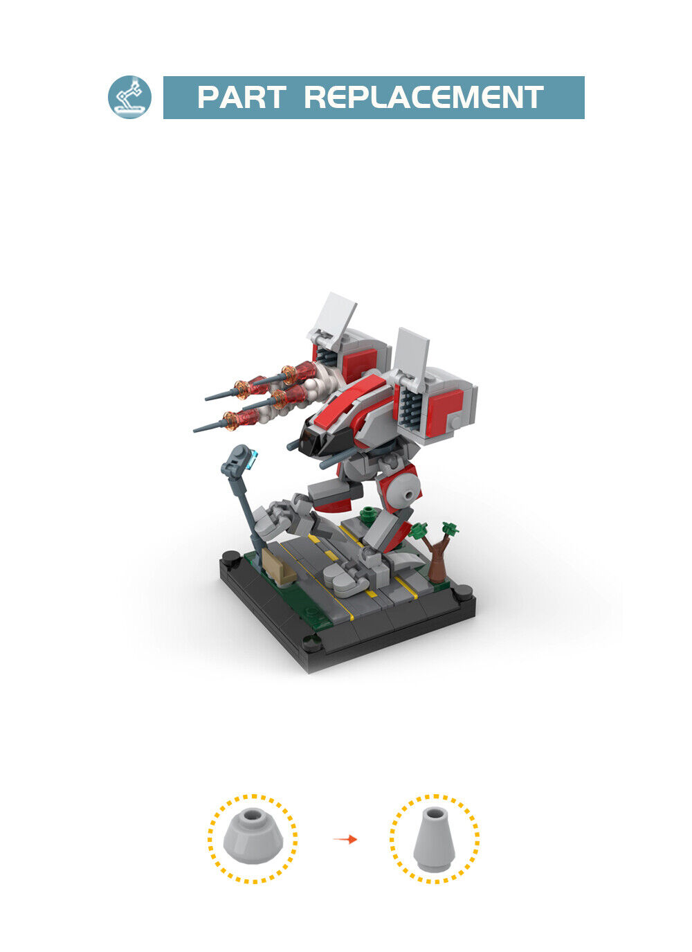 C7520 Catapult Combat Machinery Micro-Mecha Diorama Model with Base 284 Parts-ZITIANYOUBUILD