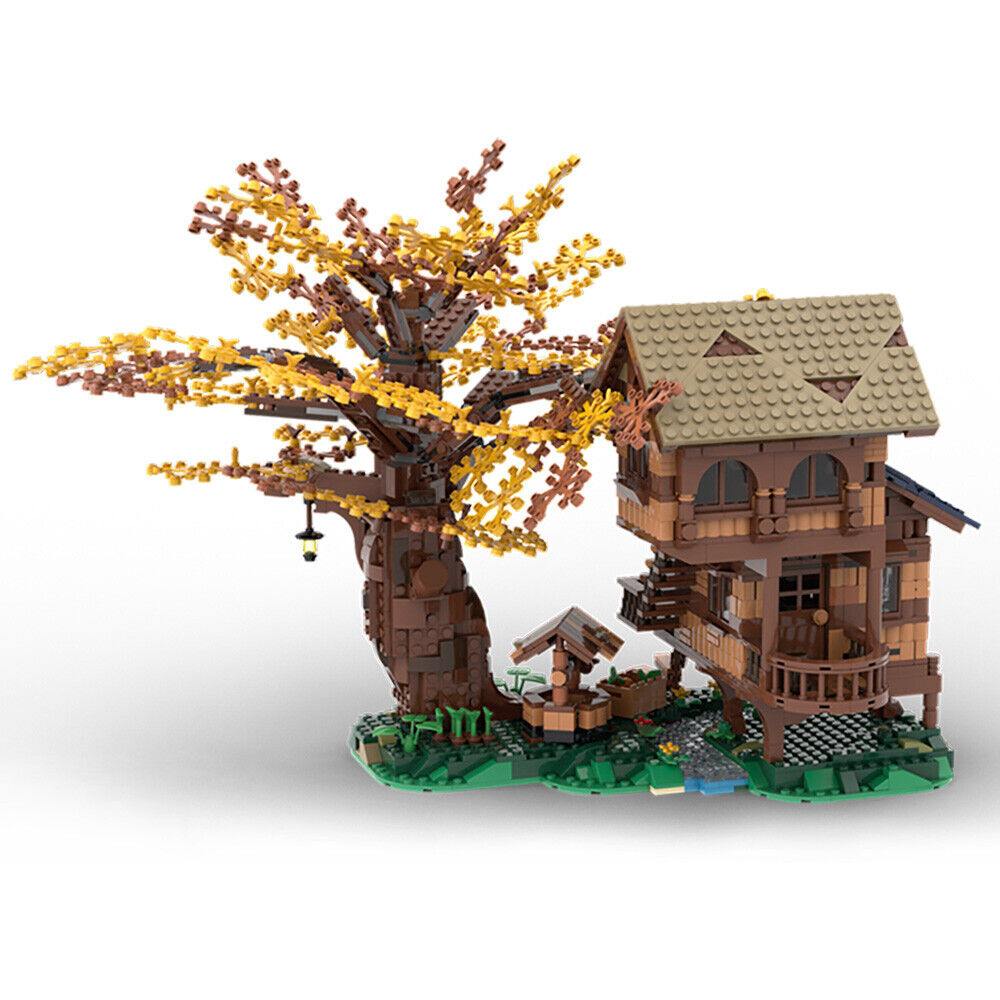 C5257 Modular Building: Arcadian Hut with Interior and Tree 2216 Parts-ZITIANYOUBUILD