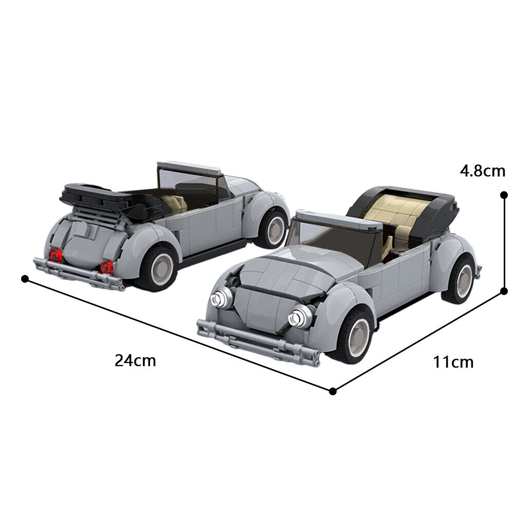 Custom MOC: C7996 7.9" B_e-e-t-l-e Cabriolet Model 344 Parts Gift for Christmas-ZITIANYOUBUILD