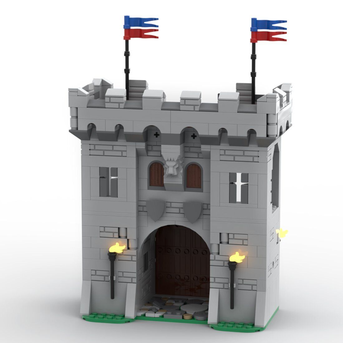 Custom MOC-77977 Medieval Modular Gatehouse 454 Parts Kids Gift for Christmas-ZITIANYOUBUILD