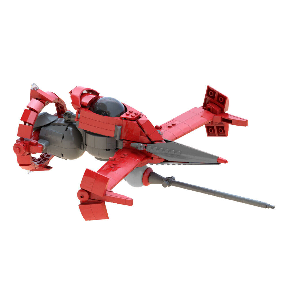 C7595 Red Airplane Model with Cockpit from TV Anime 752 Parts Toys Set-ZITIANYOUBUILD