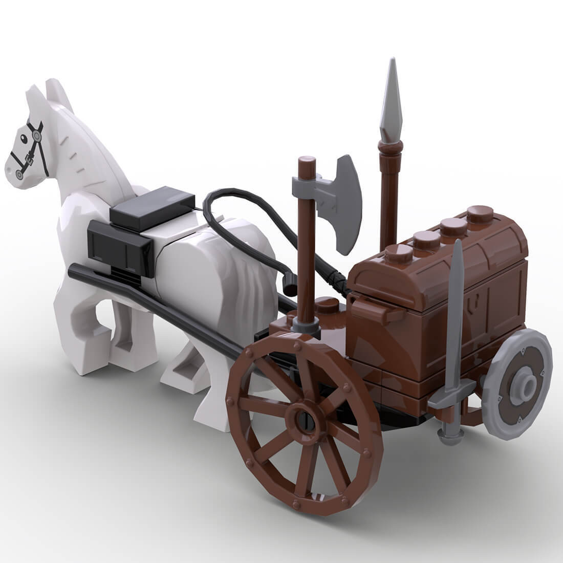 Custom MOC-87090 Medieval Supply Wagon 36 Parts Kids Gift for Christmas-ZITIANYOUBUILD
