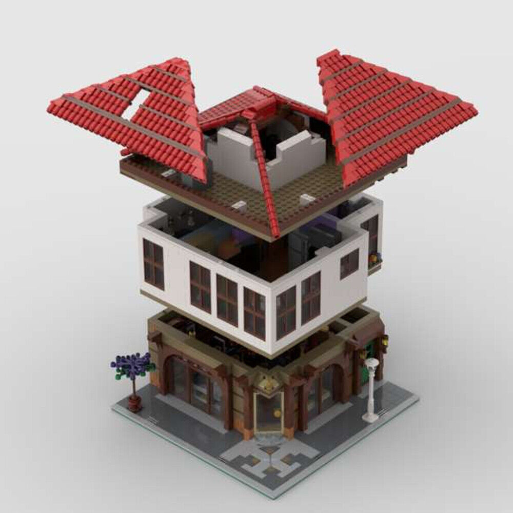 MOC-109388 Antique Shop with Traditional House Modular Building 3439 Parts-ZITIANYOUBUILD