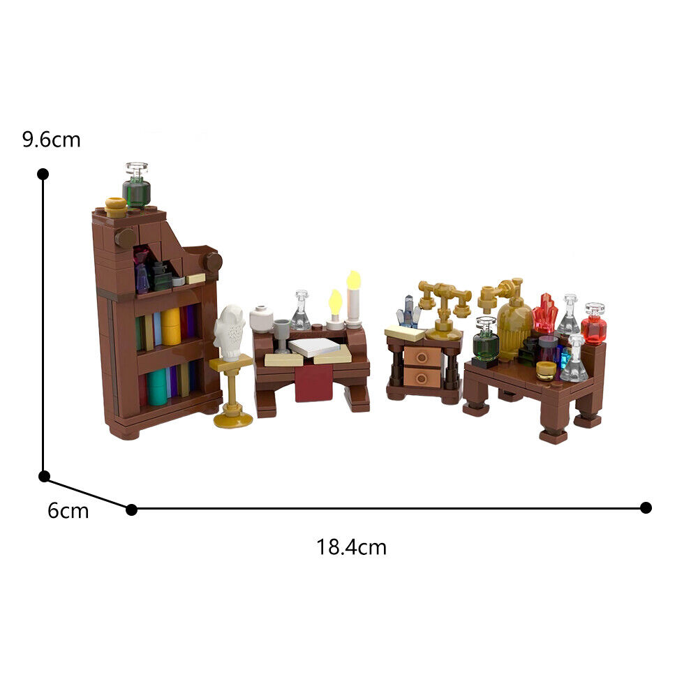 Custom MOC: C9138 Medieval A|chemist Laboratory Micro Model 215 Parts-ZITIANYOUBUILD