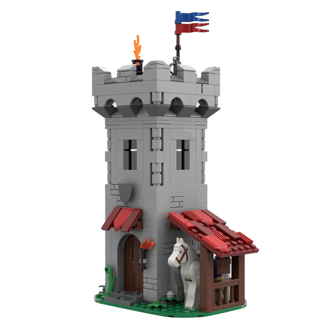 Custom MOC-80769 Medieval Theme Design Style Modular Watchtower 369 Parts-ZITIANYOUBUILD