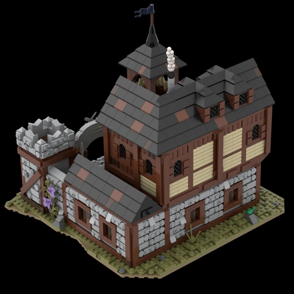 MOC-110112 Medieval Infantry Barracks 10.7 x 10.4 x 9.4 Inches 2450 Parts-ZITIANYOUBUILD