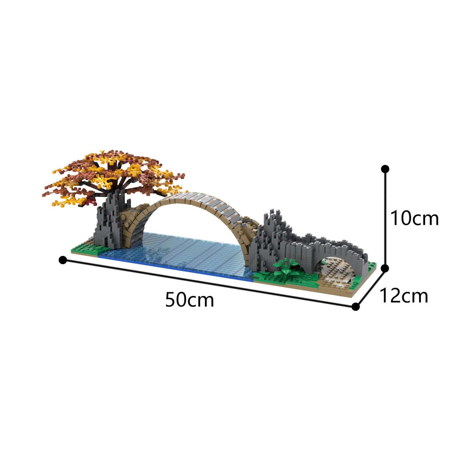C6053 Bridge Architecture Model with Tree Building Toys 1012 Parts-ZITIANYOUBUILD