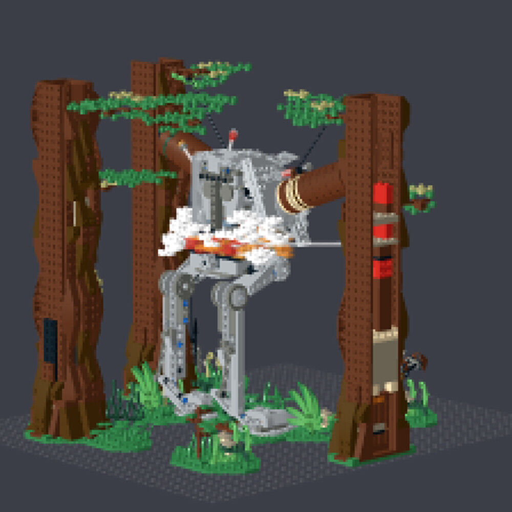 MOC-155772 Two Tree stumps Knock Down Walker Iconic Scene from Movie 1538 Parts-ZITIANYOUBUILD
