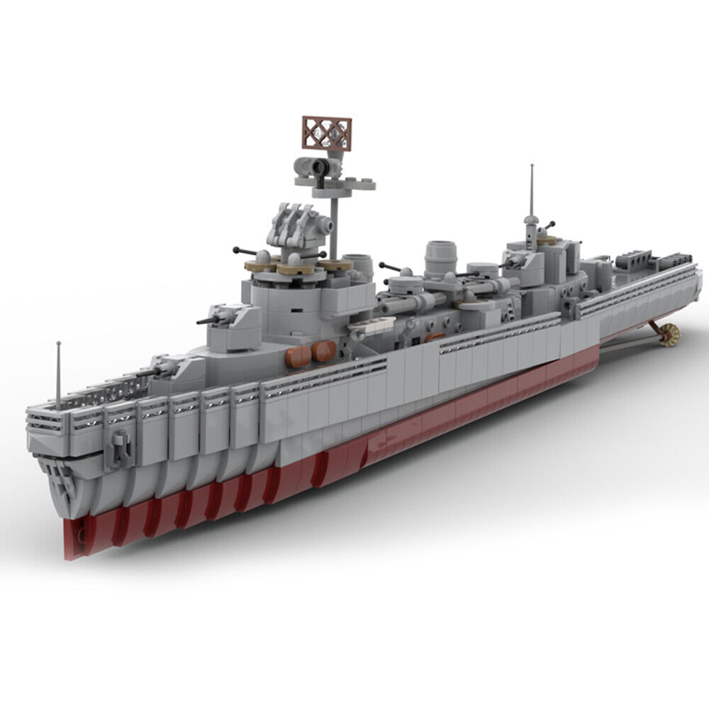 MOC-124716 Fletcher-class 2100-ton Ship Battleship 1:200 Scale 1595 Parts-ZITIANYOUBUILD