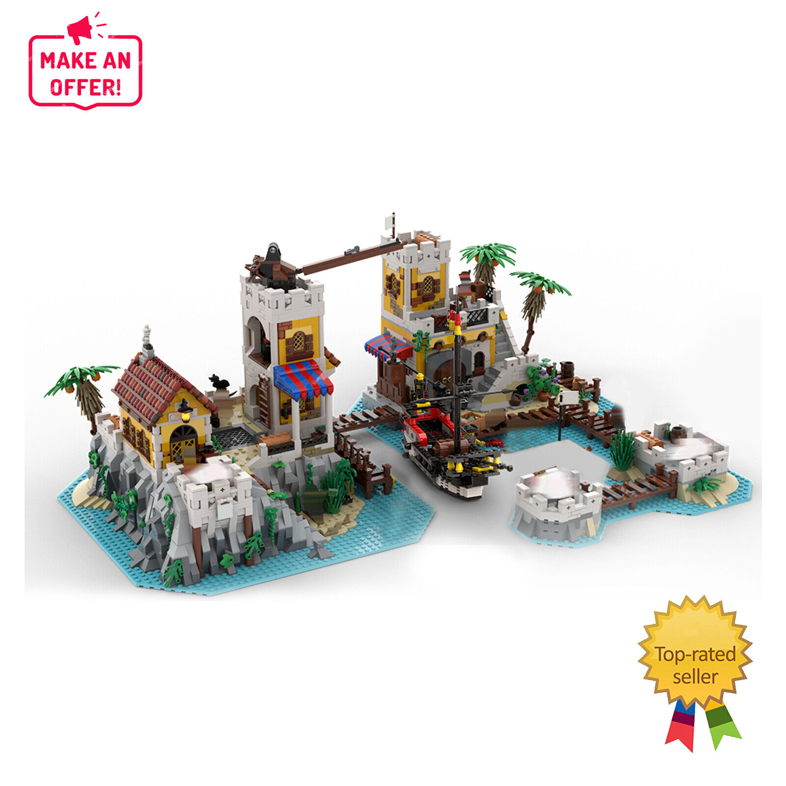 C9215 4531 Parts Modular Island Expansion Set for 6277 Imperial Trading Post-ZITIANYOUBUILD