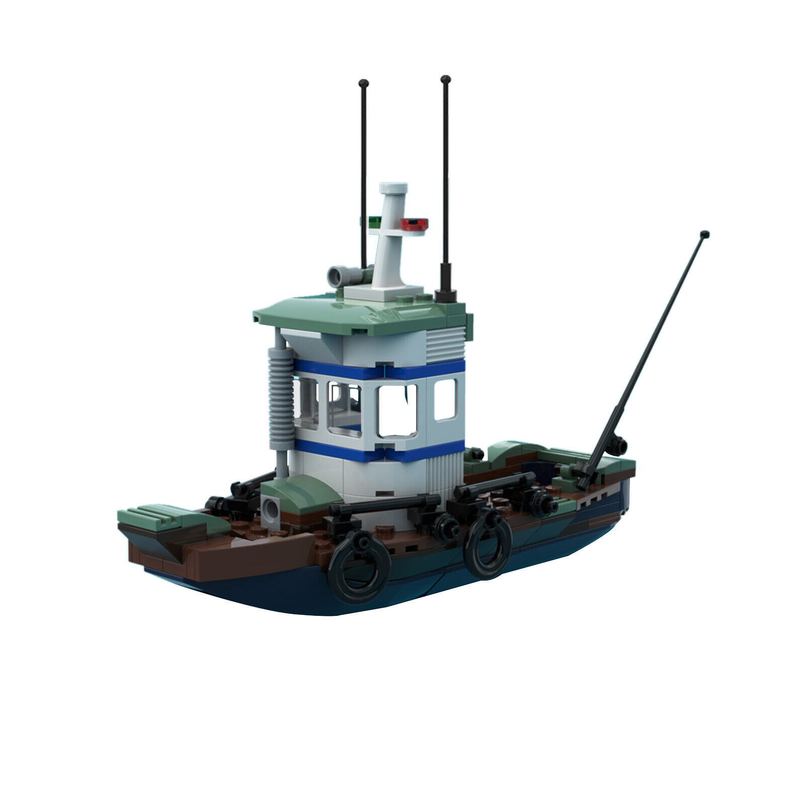 Custom MOC: C7402 Old Fishing Store Boat Wrecked Shrimp Boat 171 Parts-ZITIANYOUBUILD