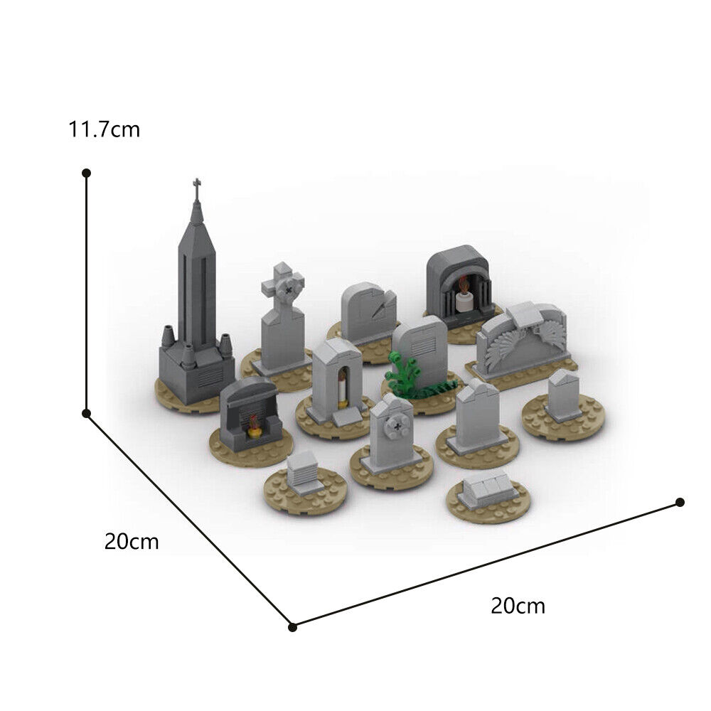 C9130 13 M_-i-n-i-f-i-g-u--r-e's Tombstones Model 232 Parts for Halloween-ZITIANYOUBUILD