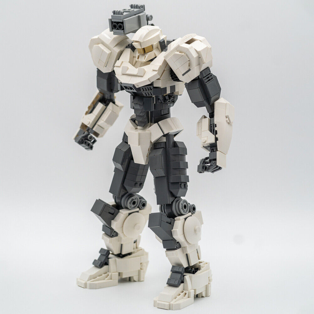 MOC-96964 White Mech Robot Jaeger Model 31,5 cm High Building Toys 1244 Parts-ZITIANYOUBUILD