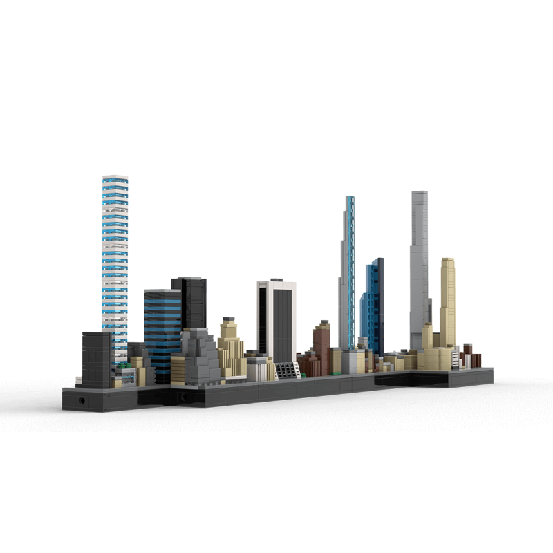 MOC-136555 1/2000 Scale New York Billionaires' Row Building Blocks Set (1393PCS)