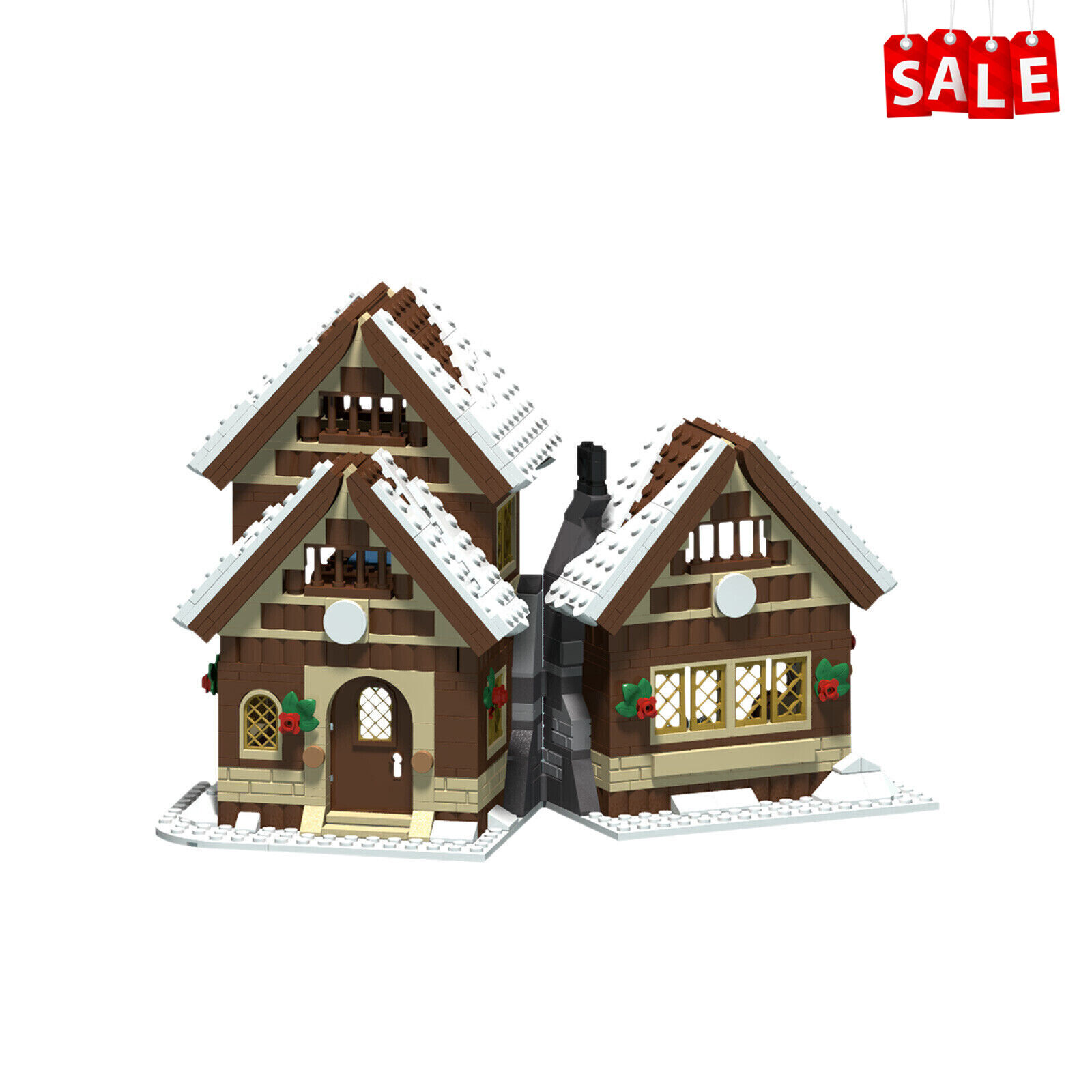 C4650 Winter House Hut to embellish Your Winter Village 664 Parts for Christmas-ZITIANYOUBUILD