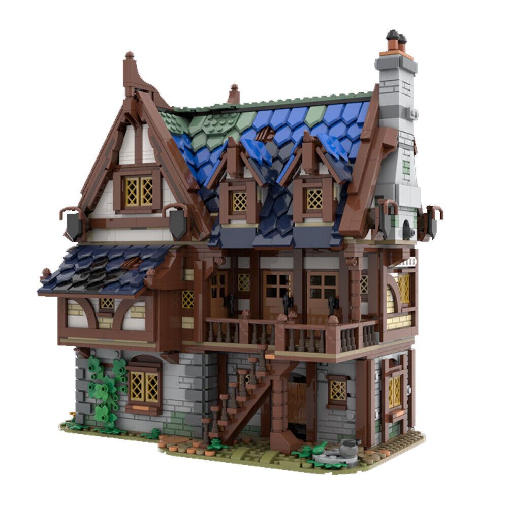 MOC-119495 Medieval Tavern & Hotel Model Modular Building 2989 Parts Gift-ZITIANYOUBUILD