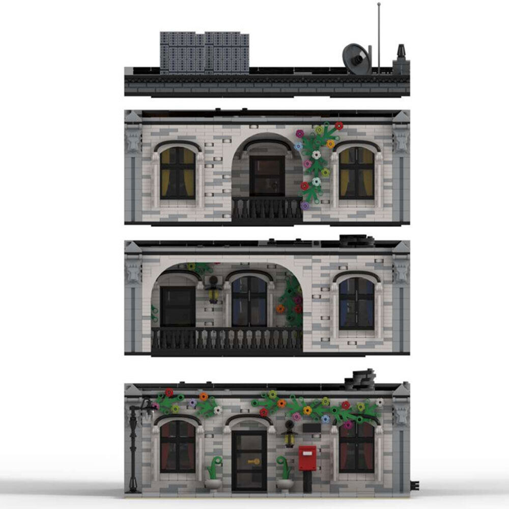 C4293 A House on 3 Floors Modular Building with Interior 5364 Parts Gift-ZITIANYOUBUILD