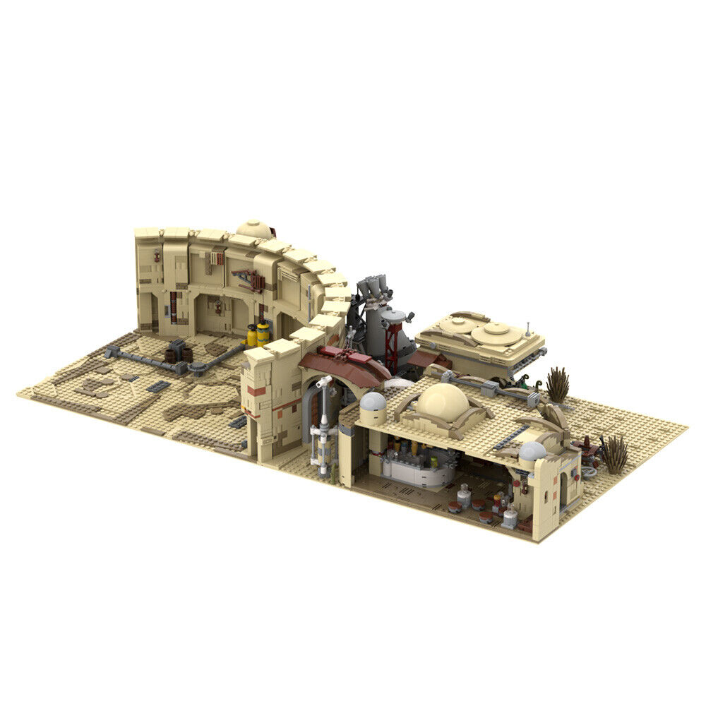 Custom MOC: C4305 Modular Mos Eisley Spaceport Architecture 3238 Parts-ZITIANYOUBUILD