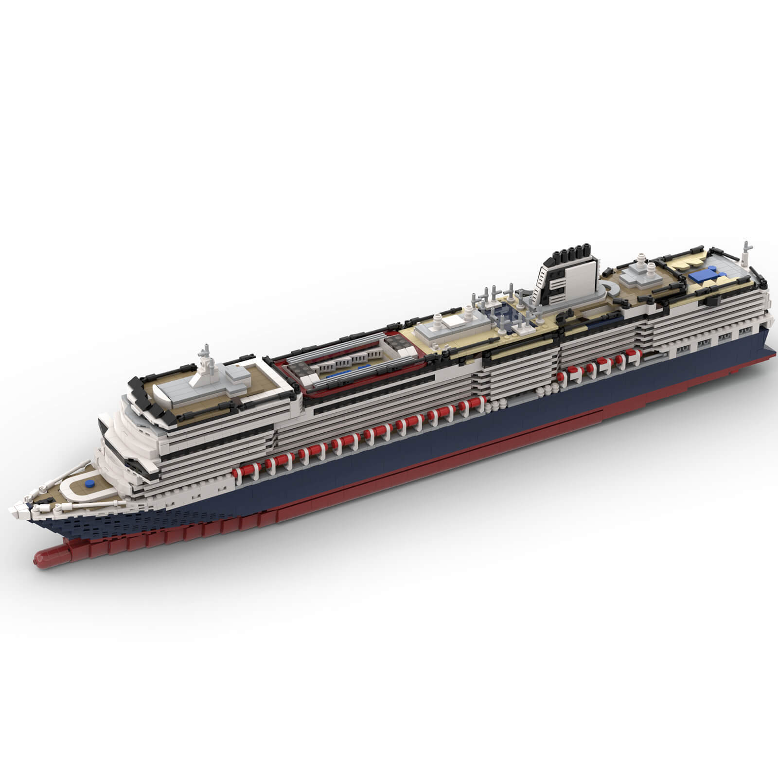 Custom MOC-64406&MOC-175052 1/400 Scale MS Koningsdam The MS Koningsdam a Pinnacle-class cruise ship 3622Pcs