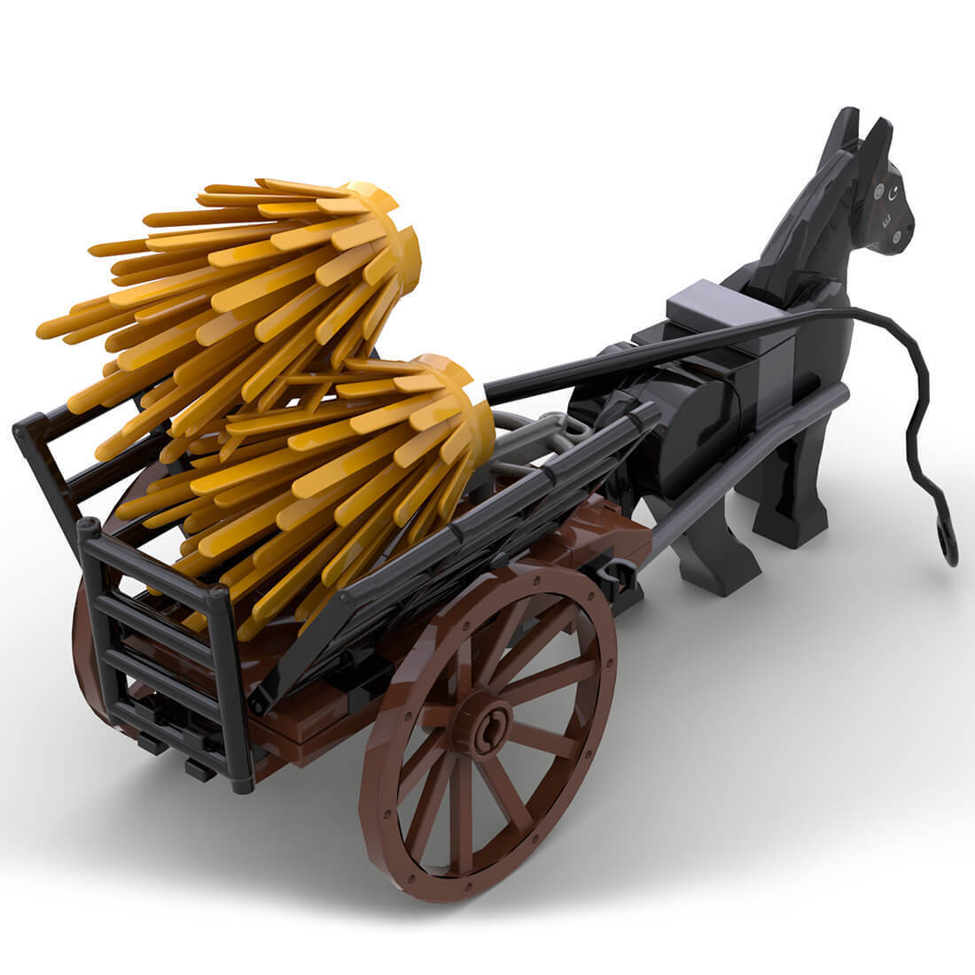 Custom MOC-87186 Medieval Farmer Wagon 43 Parts Kids Gift for Christmas-ZITIANYOUBUILD