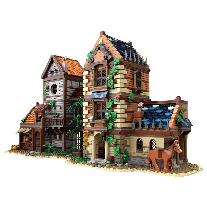 MOC-167214 Medieval Street Modular Building with Interior 3887 Pieces for Medieval Town / Castle Series