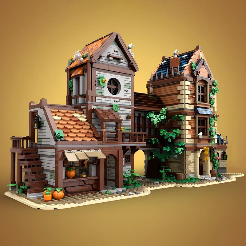 MOC-167214 Medieval Street Modular Building with Interior 3887 Pieces for Medieval Town / Castle Series