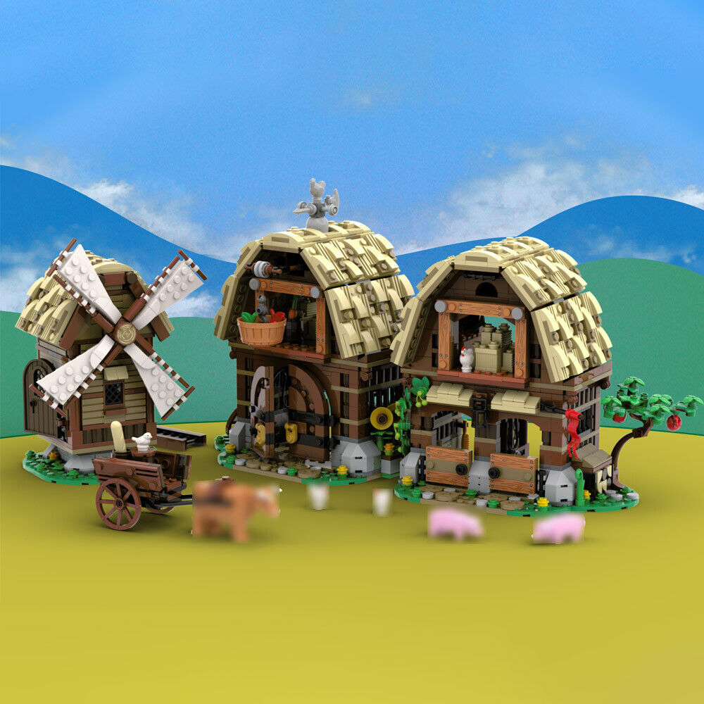 MOC-162111 Modular Building: Mill Village for Medieval Castle 1728 Parts-ZITIANYOUBUILD