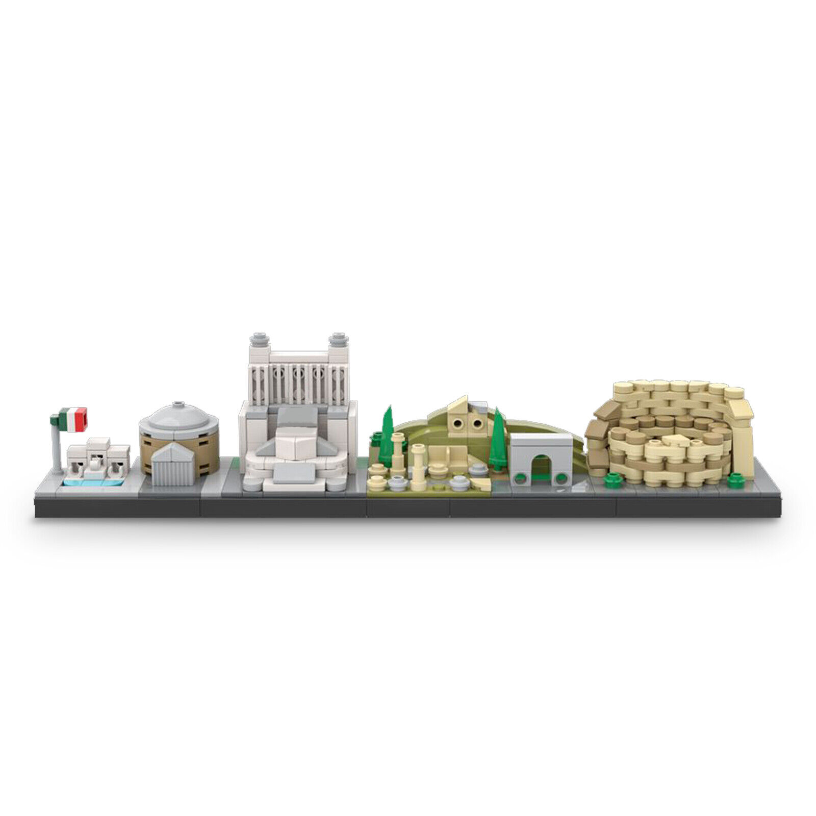 ZITIANYOUBUILD Custom MOC: C7551 Rome Skyline Architecture Model 373 Parts-ZITIANYOUBUILD