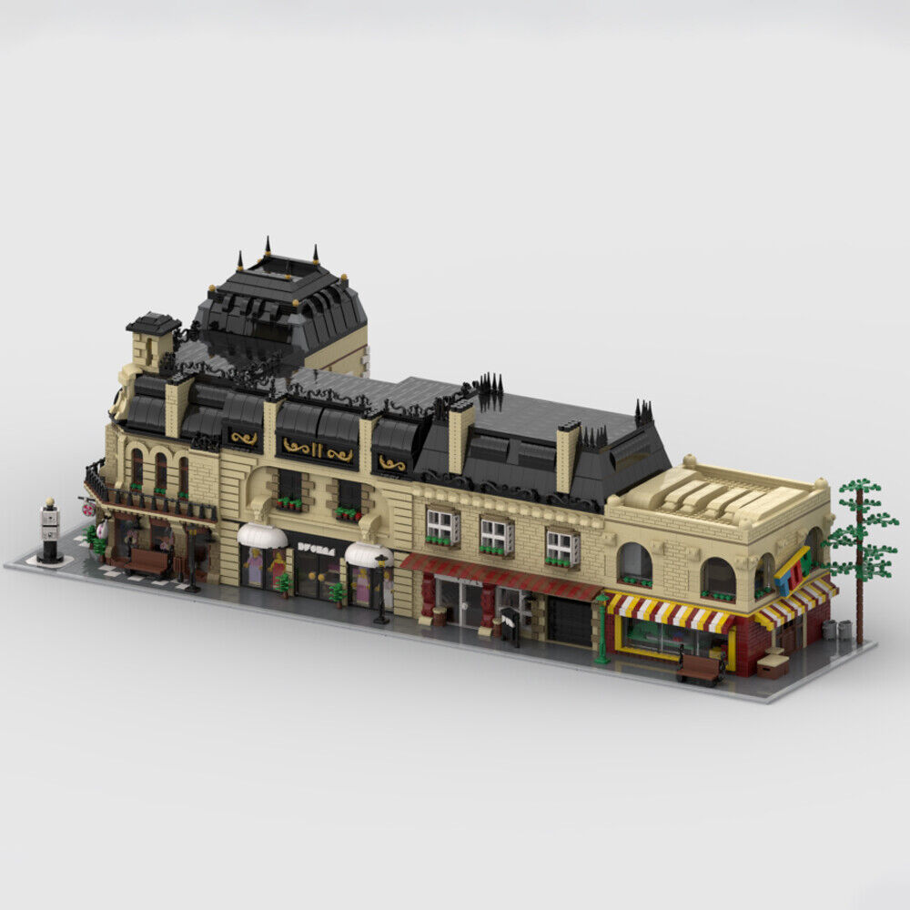 MOC-154649 Modular Old Street with 5 Buildings and a Transport Truck 13358 Parts-ZITIANYOUBUILD