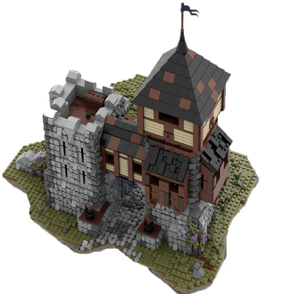 MOC-76512 Medieval Fortress Medieval Castle's Keep Outpost Model 7126 Parts-ZITIANYOUBUILD
