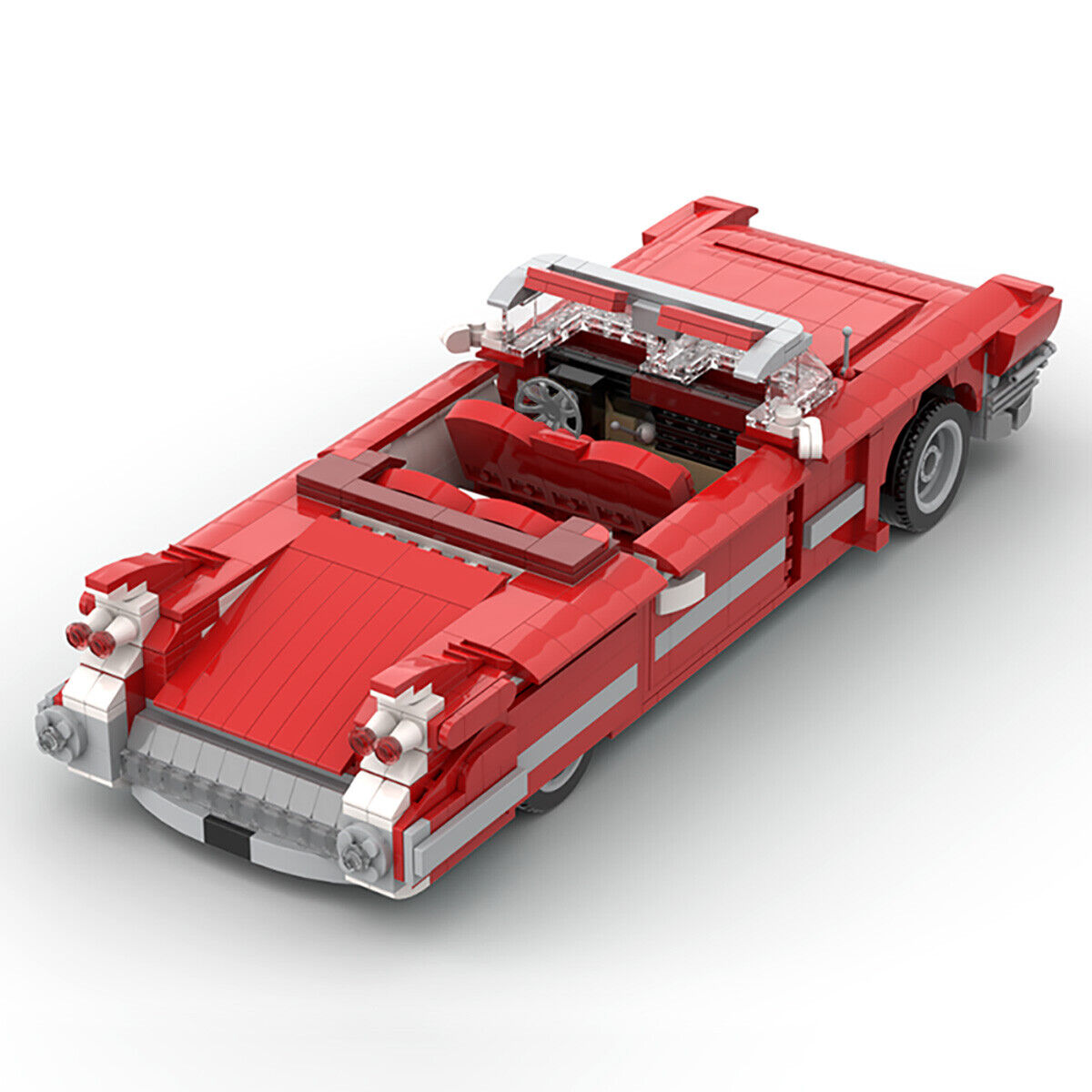 C4986 62 Series 1959 Convertible Luxury Car Red with Interior 1172 Parts-ZITIANYOUBUILD
