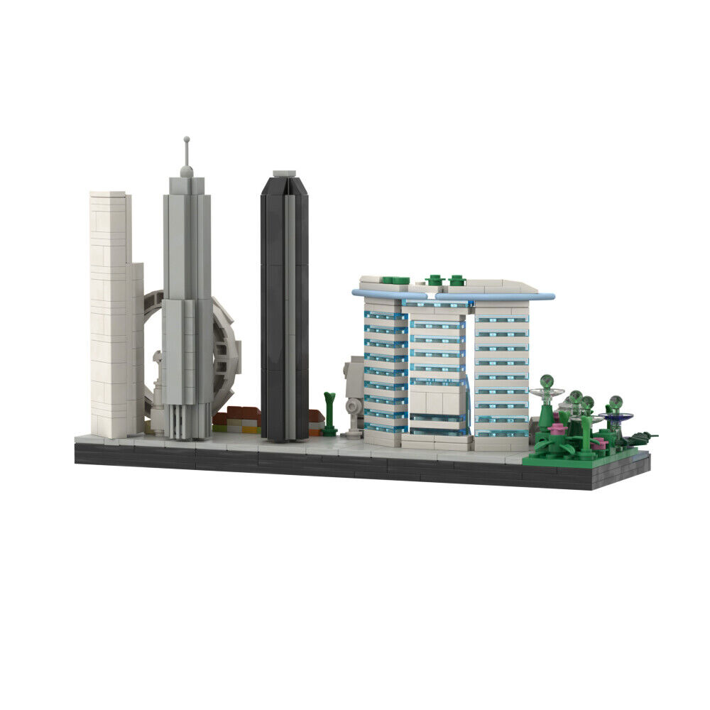 Custom MOC: C7748 Singapore Skyline Architecture 504 Parts Gift for Christmas-ZITIANYOUBUILD