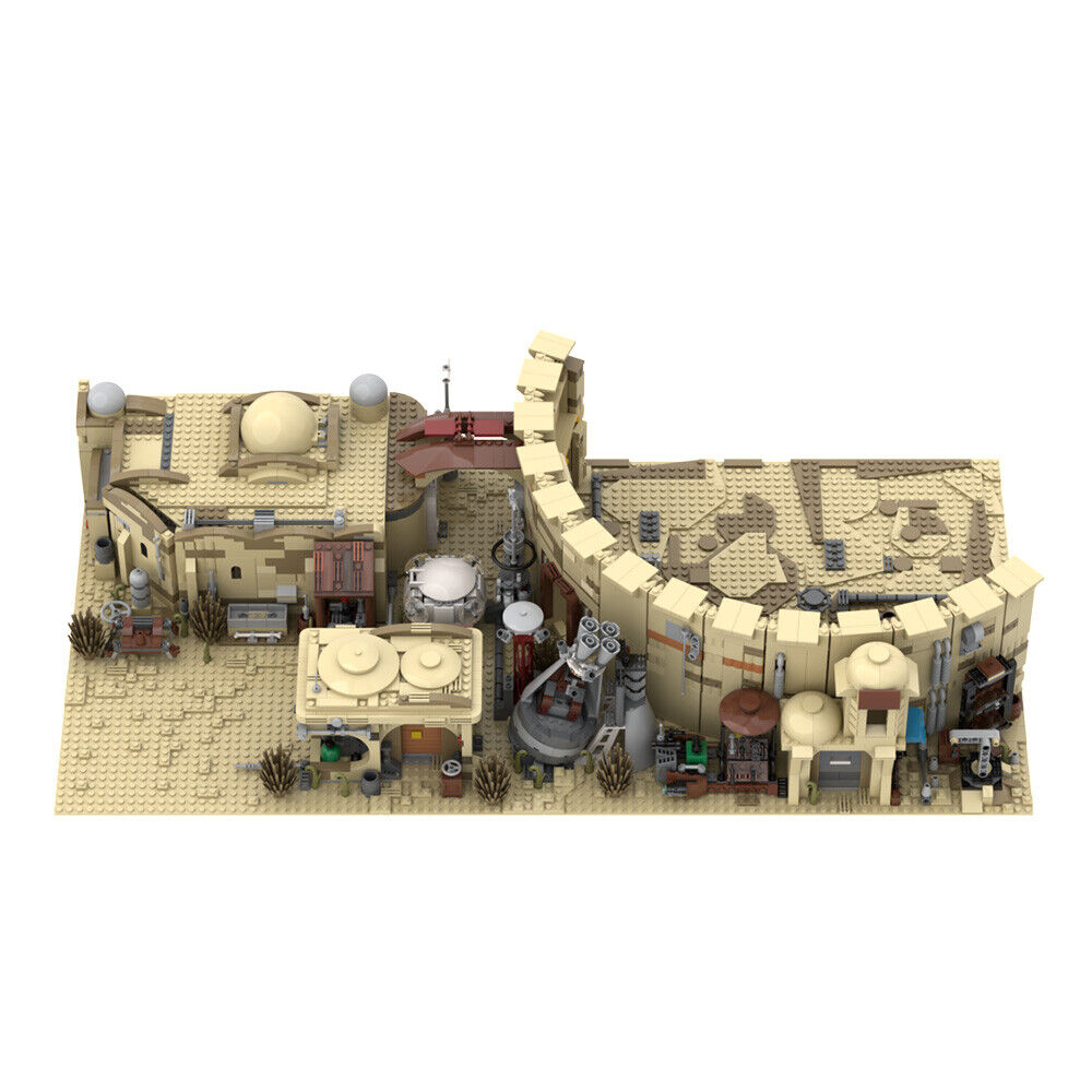 Custom MOC: C4305 Modular Mos Eisley Spaceport Architecture 3238 Parts-ZITIANYOUBUILD